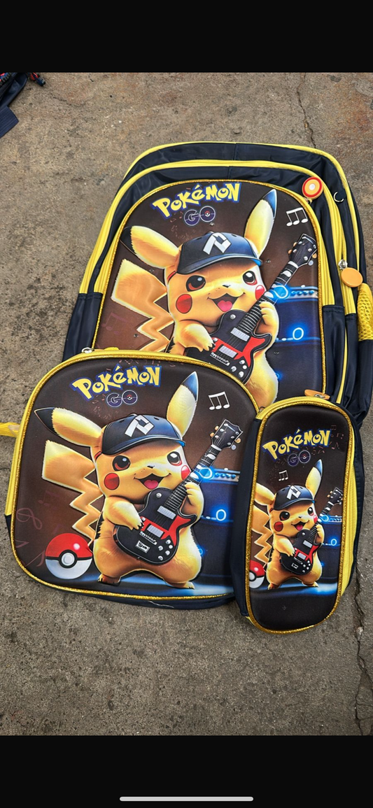 MOCHILA TRIPLE PRIMARIA pikachu
