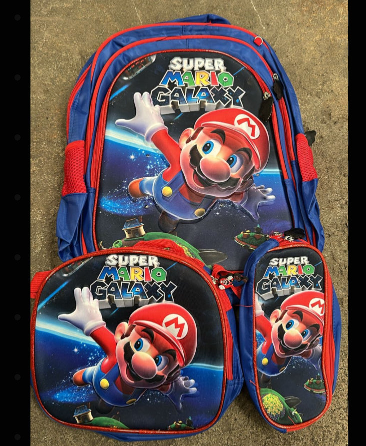 MOCHILA TRIPLE PRIMARIA Mario bross