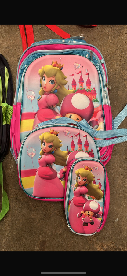 MOCHILA TRIPLE PRIMARIA princesa peach
