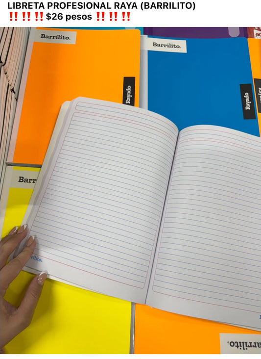 LIBRETA PROFESIONAL COSIDA BARRILITO RAYA