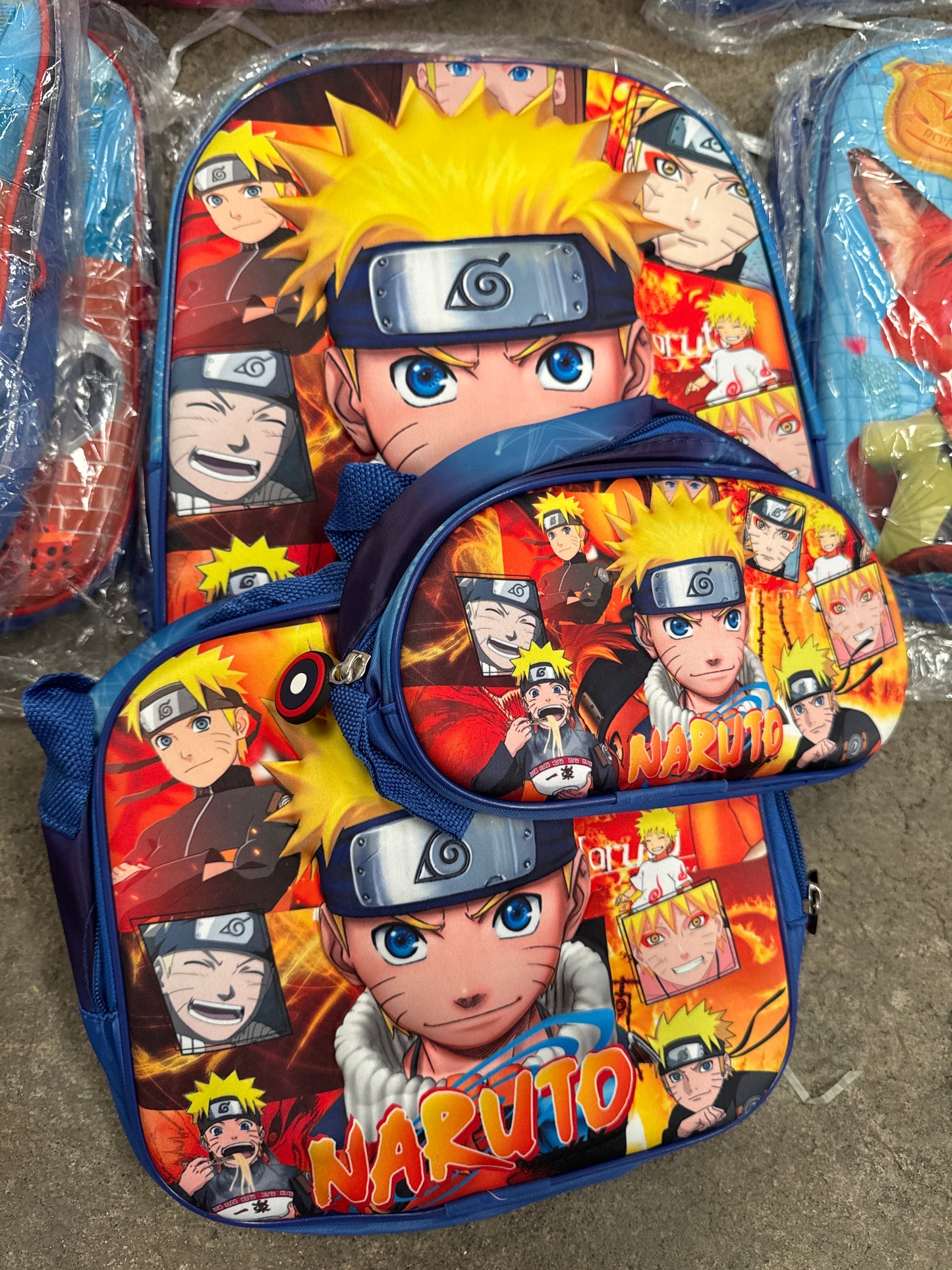 MOCHILA TRIPLE PREESCOLAR NARUTO