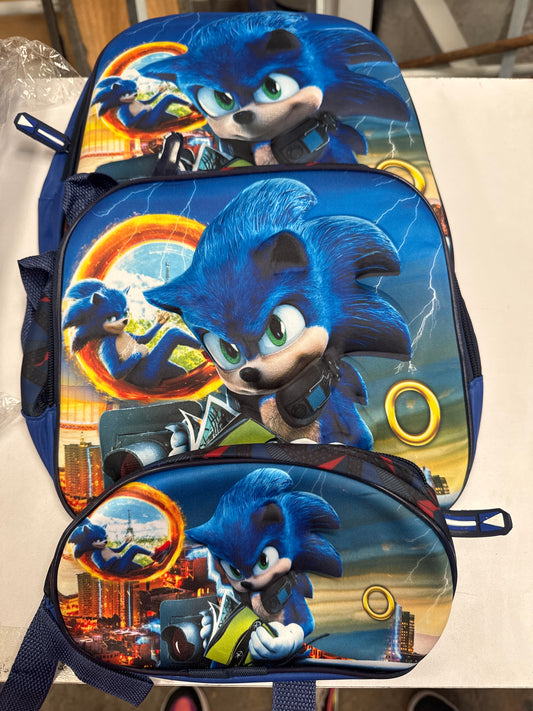 MOCHILA TRIPLE PREESCOLAR SONIC